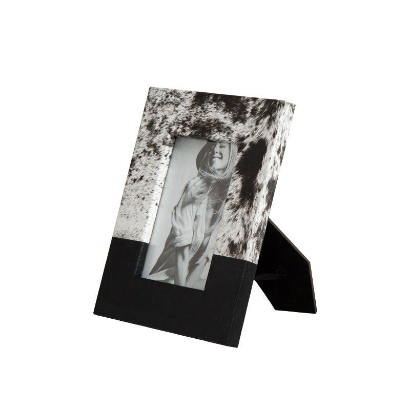 Fur photo frame-black