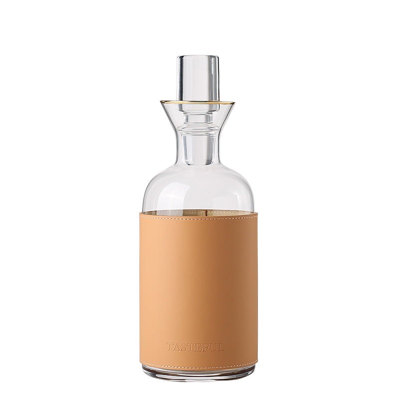 Lether wine bottle-Coffee color
