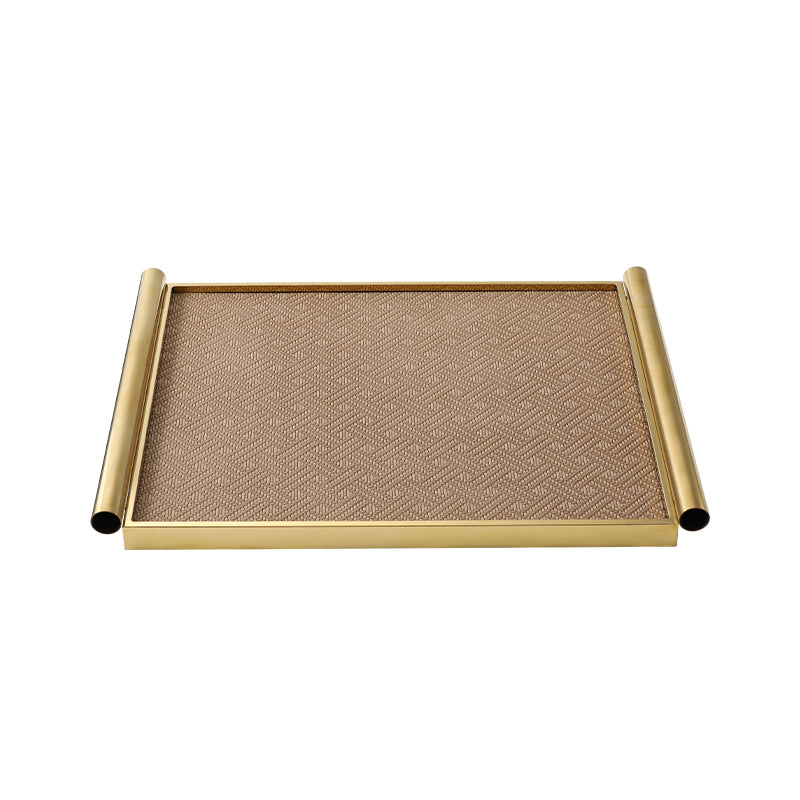 Scroll Leather Tray-Gold