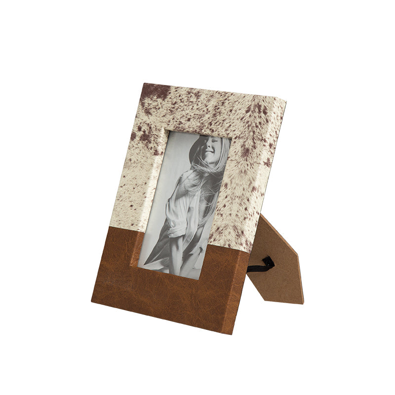 Fur photo frame-brown