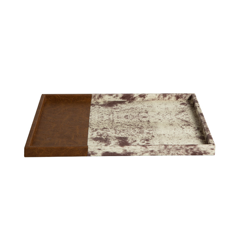 Fur pattern tray-brown