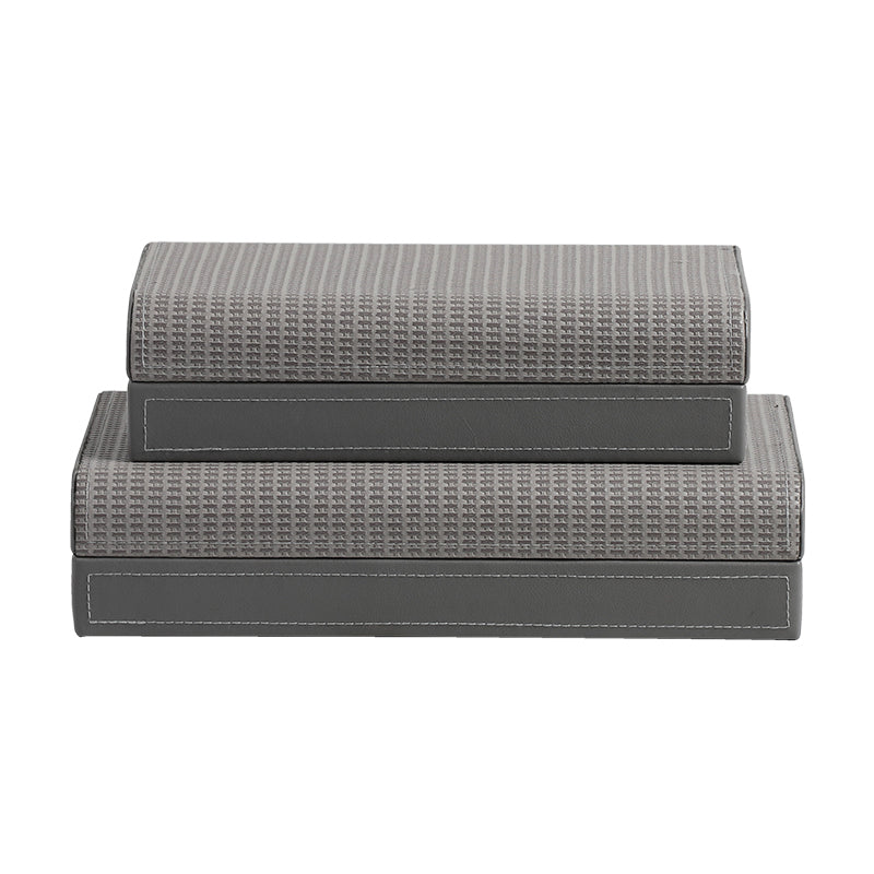 Rounded Textured Box Large Gray