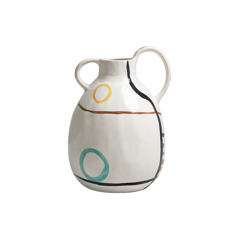 Painted double ear vase