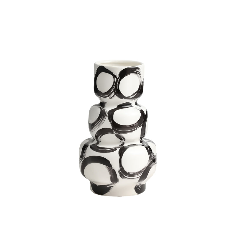 Ink circle layered vase B